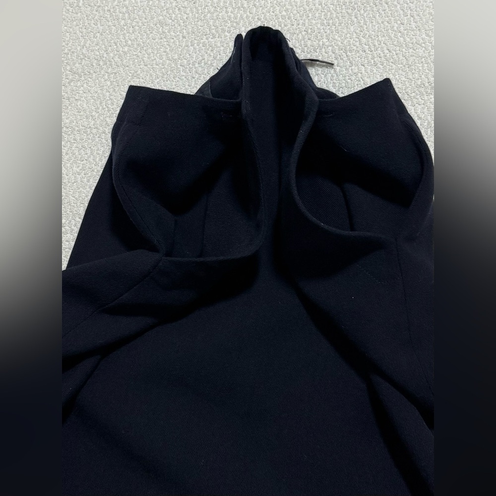 Lauren Ralph Lauren Size 8P Navy Blue Worsted Wool Midi Pencil Skirt Pockets - Picture 7 of 12